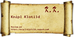 Knipl Klotild névjegykártya